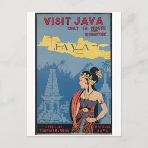 Carte Postale Vintage voyage Java Indonésie