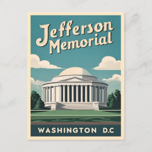 Carte Postale Vintage voyage Jefferson Memorial Washington DC