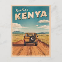 Vintage voyage Kenya Afrique Paysage Rétro Pittore