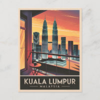 Vintage voyage Kuala Lumpur Malaisie Sunset Retro