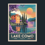 Carte Postale Vintage voyage Lac de Côme Italie coucher de solei<br><div class="desc">Découvrez les rives enchanteresses du lac de Côme, en Italie, grâce à ce design rétro unique et d'inspiration voyage. Niché dans des ambiances nostalgiques et au charme vintage, cet article saisit la beauté intemporelle et l'ambiance sereine d'une des destinations les plus pittoresques d'Italie, dans un style minimaliste rétro qui combine...</div>