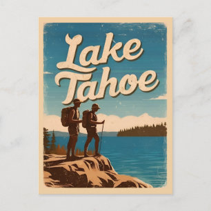 Carte Postale Vintage voyage Lake Tahoe California Retro Pittore