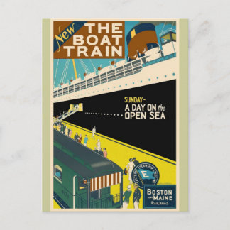 Carte Postale Vintage voyage - Le Train Boat