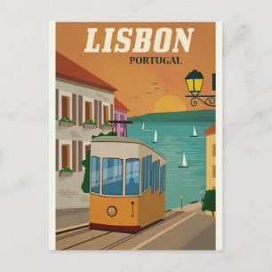 Carte postale Vintage voyage Lisbonne Portugal