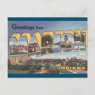 Carte postale Vintage voyage Marion Indiana