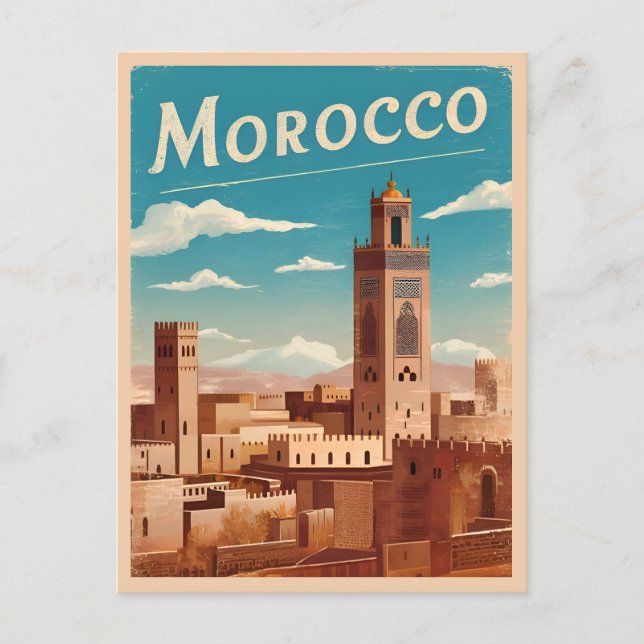 Carte Postale Vintage voyage Maroc Afrique du Nord Rétro Pittore (Devant)