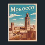 Carte Postale Vintage voyage Maroc Afrique du Nord Rétro Pittore<br><div class="desc">Entrez dans la tapisserie vibrante du Maroc avec ce design rétro captivant inspiré des voyages. Niché dans une ambiance nostalgique et un charme vintage,  ce design rend hommage au riche patrimoine culturel,  aux couleurs vibrantes et aux paysages exotiques de ce joyau d'Afrique du Nord.</div>