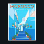 Carte Postale Vintage voyage Maroc maroc tourisme chefchaouen<br><div class="desc">vintage,  rétro,  voyage,  moderne,  aquarelle,  classique,  Maroc,  chefchaouen,  tourisme,  souvenir, </div>