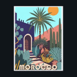Carte Postale Vintage voyage Maroc maroc tourisme Marrakech<br><div class="desc">vintage,  rétro,  voyage,  moderne,  aquarelle,  classique,  Maroc,  Marrakech,  tourisme,  souvenir, </div>