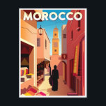 Carte Postale Vintage voyage Maroc maroc tourisme marrakech<br><div class="desc">vintage,  rétro,  voyage,  moderne,  aquarelle,  classique,  Maroc,  maroc,  tourisme,  souvenir, </div>