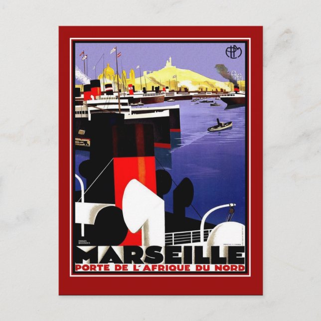 Carte postale vintage voyage Marseille (Devant)