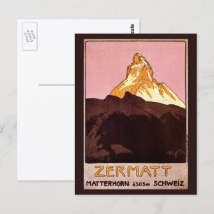 Carte Postale Vintage voyage, Matterhorn Mountain, Suisse