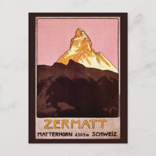 Carte Postale Vintage voyage, Matterhorn Mountain, Suisse
