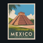 Carte Postale Vintage voyage Mexique Aztec Pyramide Retro Graphi<br><div class="desc">Revenez dans le temps avec ce design d'inspiration voyage rétro avec les pyramides aztèques du Mexique. Faisant écho à l'âge d'or du voyage,  cet article capture la grandeur des civilisations antiques du Mexique dans un style minimaliste rétro qui combine esthétique du milieu du siècle avec une touche moderne.</div>