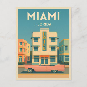 Carte Postale Vintage voyage Miami Art Deco District Floride