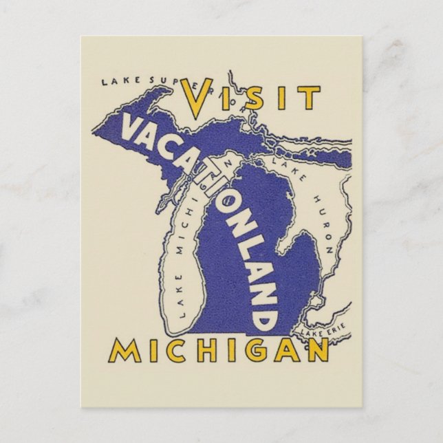 Carte Postale Vintage voyage - Michigan Vacationland (Devant)