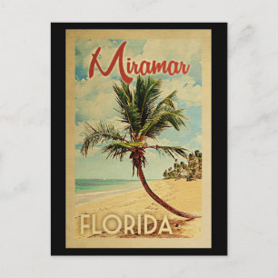 Carte Postale Vintage voyage Miramar Palm Tree