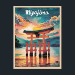 Carte Postale Vintage voyage Miyajima Island Japon Retro Sunset<br><div class="desc">Découvrez la beauté intemporelle de l'île japonaise de Miyajima avec ce design rétro sur le thème du voyage. Niché dans une ambiance nostalgique et un charme vintage, cet article capture le charme tranquille et culturel de l'île de Miyajima dans une esthétique rétro qui rappelle les affiches de voyage classiques d'antan....</div>