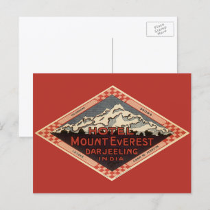 Carte Postale Vintage voyage, Mont Everest, Darjeeling Inde