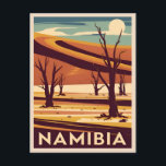 Carte Postale Vintage voyage Namibie Afrique Retro Graphisme<br><div class="desc">Célébrez la magie de la Namibie avec ce design d'inspiration voyage vintage. Laissez-vous emmener dans un voyage à la beauté sauvage,  aux paysages anciens et à des expériences inoubliables qui vous laisseront impressionnés et inspirés.</div>