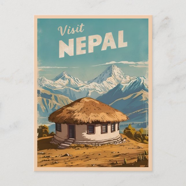 Carte Postale Vintage voyage Népal Himalaya Rétro Pittoresque (Devant)