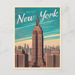 Carte Postale Vintage voyage New York Empire State Building