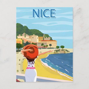 Carte Postale Vintage voyage Nice France cote d'azur retro
