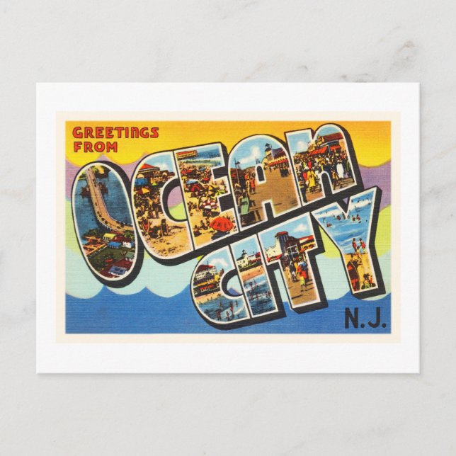Carte postale Vintage voyage Ocean City New Jersey (Devant)