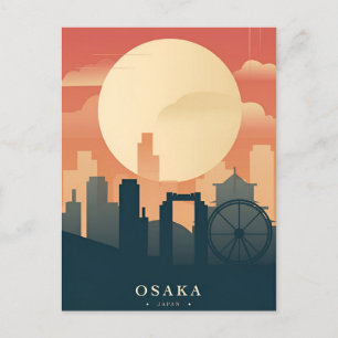 Carte Postale Vintage voyage Osaka Japon asia ville Geisha