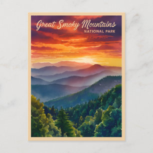 Carte Postale Vintage voyage Parc national des Great Smoky Mount