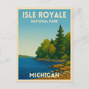 Carte Postale Vintage voyage Parc national Isle Royale Michigan