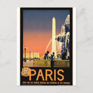 Carte postale Vintage voyage Paris-France
