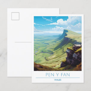 Carte Postale Vintage voyage Pen Y Fan Wales