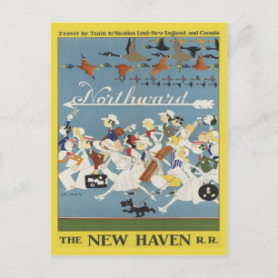 Carte postale Vintage voyage pour la Nouvelle-Angl