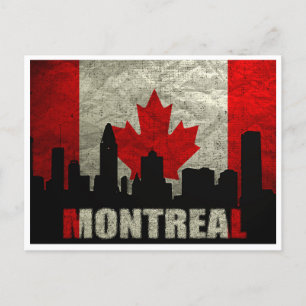 Carte Postale vintage Voyage retro aquarelle Montréal Canada