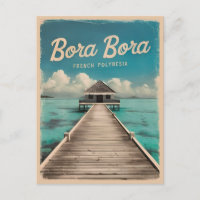 Vintage voyage rétro Bora Bora Polynésie française