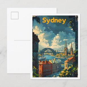 Carte Postale Vintage voyage rétro classique de Sydney Australie