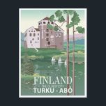 Carte Postale Vintage voyage rétro Finlande turku-Abo Laponie<br><div class="desc">vintage,  rétro,  voyage,  moderne,  aquarelle,  classique,  Finlande,  turku-Abo,  Laponie, </div>