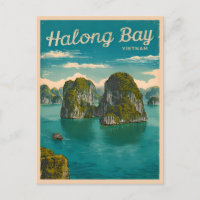Vintage voyage rétro Ha Long Bay Paysage vietnamie