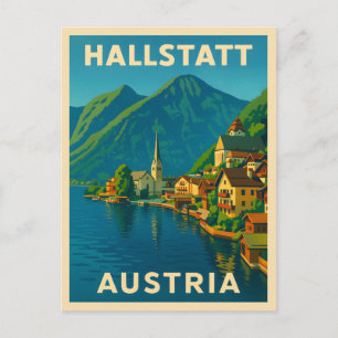 Carte Postale Vintage voyage rétro Hallstatt Autriche Pittoresqu