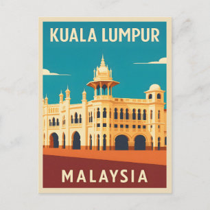 Carte Postale Vintage voyage rétro Kuala Lumpur Malaisie
