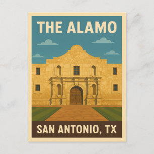 Carte Postale Vintage voyage Rétro L'Alamo San Antonio Texas