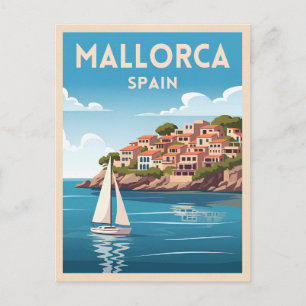 Carte Postale Vintage voyage rétro Mallorca Espagne