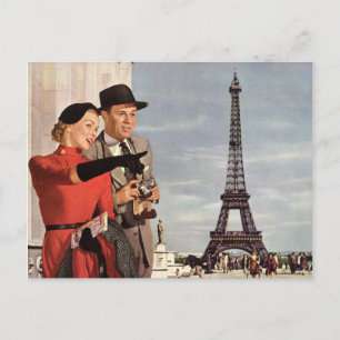 Carte Postale Vintage voyage - Retro Paris - Tour Eiffel