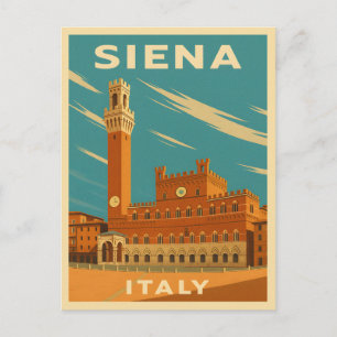 Carte Postale Vintage voyage rétro Siena Italie Pittoresque