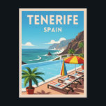 Carte Postale Vintage voyage rétro Tenerife Espagne Côte Balnéai<br><div class="desc">Célébrez l'attrait des îles Canaries avec cette carte postale d'inspiration voyage vintage avec Tenerife. Capturant ses falaises escarpées et ses eaux bleues dans un style rétro classique,  cette pièce est idéale pour les poussettes,  les amateurs d'esthétique de voyage rétro et ceux qui recherchent des ambiances estivales sans fin.</div>