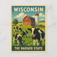 Vintage voyage rétro Wisconsin Dairy Farm Pittores