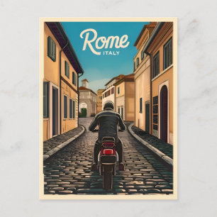Carte Postale Vintage voyage Rome Italie Retro Graphisme
