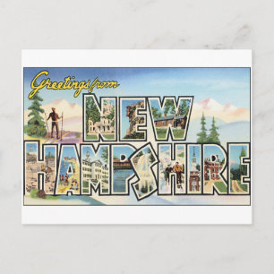 Carte Postale Vintage voyage, salutations du New Hampshire
