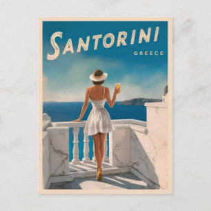Carte Postale Vintage voyage Santorini Grèce Rétro Pittoresque